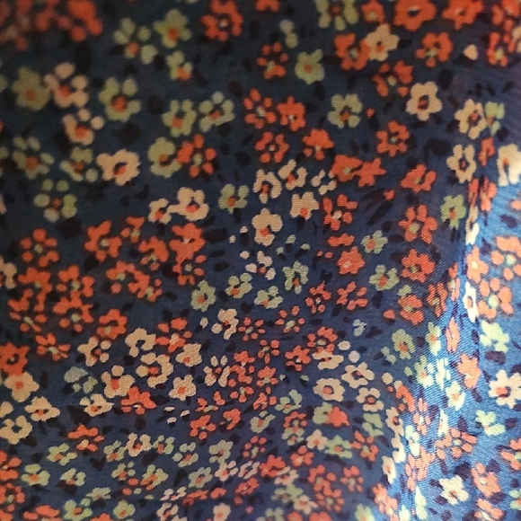 Cherokee Blue Sleeveless Button Down Shirt with Notched Collar See Thru Size 7/8 - Picture 3 of 6